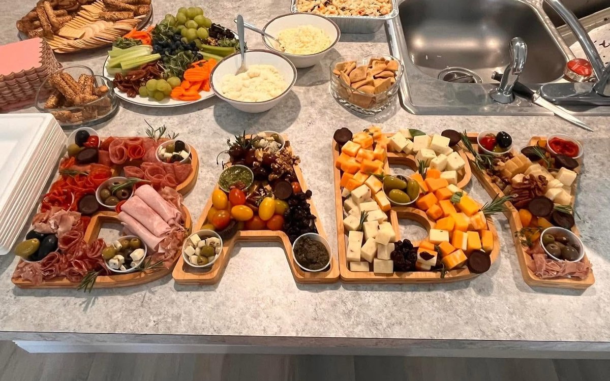 Catering trays of antipasto and hot Italian entrees